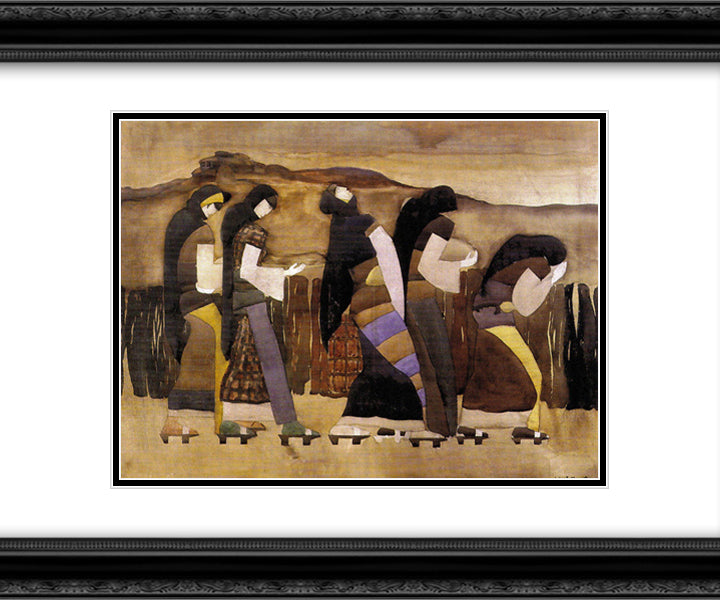 Our mothers are always dressed in black 24x20 Black Ornate Wood Framed Art Print Poster with Double Matting by Milev, Ivan