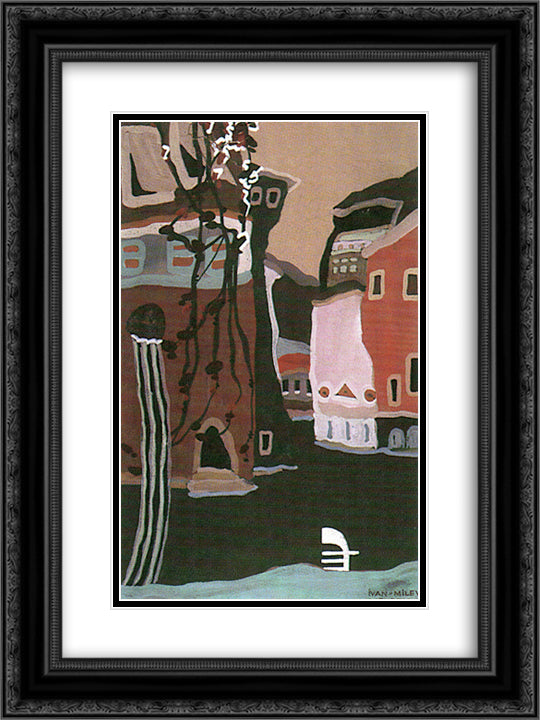 Venice 18x24 Black Ornate Wood Framed Art Print Poster with Double Matting by Milev, Ivan