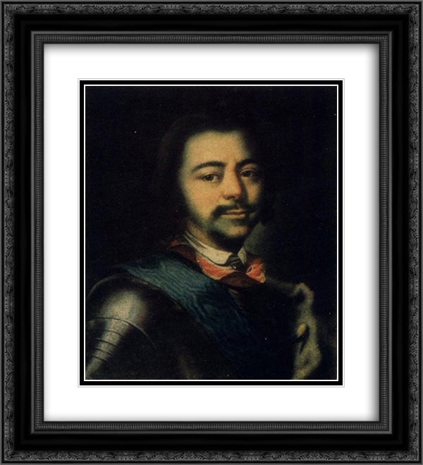 Peter I 20x22 Black Ornate Wood Framed Art Print Poster with Double Matting by Nikitin, Ivan