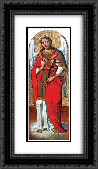 Archangel Gabriel 14x24 Black Ornate Wood Framed Art Print Poster with Double Matting by Rutkovych, Ivan