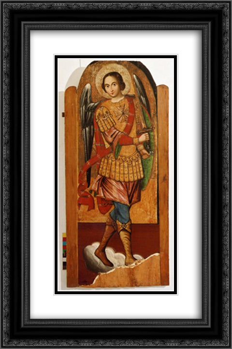 Archangel Michael 16x24 Black Ornate Wood Framed Art Print Poster with Double Matting by Rutkovych, Ivan
