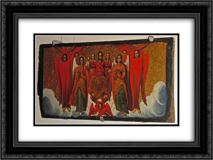 Christ in Glory 24x18 Black Ornate Wood Framed Art Print Poster with Double Matting by Rutkovych, Ivan
