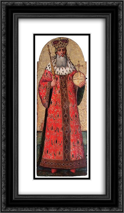 Saint Volodymyr the Great 14x24 Black Ornate Wood Framed Art Print Poster with Double Matting by Rutkovych, Ivan
