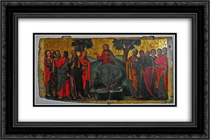 Sermon of Saint John the Baptist 24x16 Black Ornate Wood Framed Art Print Poster with Double Matting by Rutkovych, Ivan