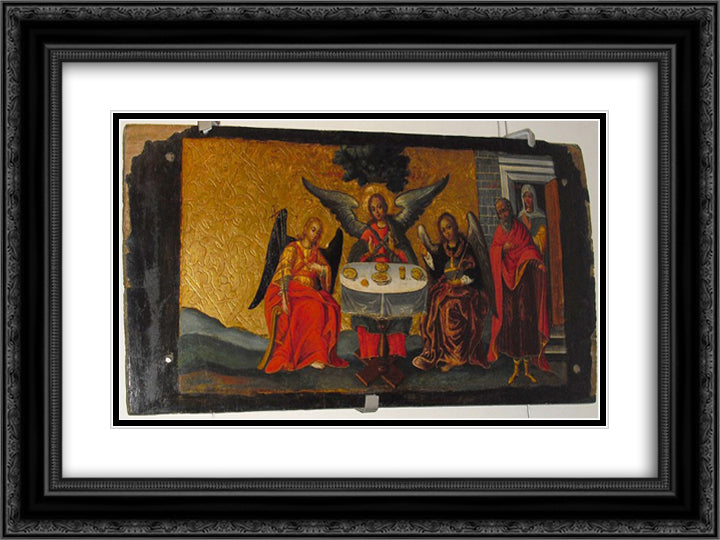 The Old Testament Trinity 24x18 Black Ornate Wood Framed Art Print Poster with Double Matting by Rutkovych, Ivan
