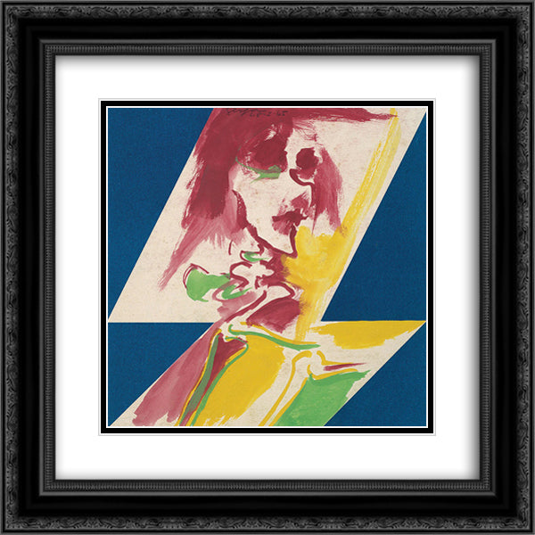 Figura 20x20 Black Ornate Wood Framed Art Print Poster with Double Matting by Serpa, Ivan