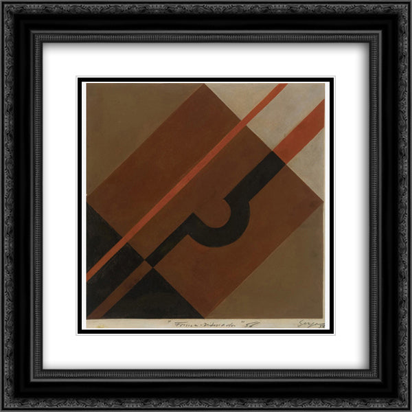 Formas diferenciadas 20x20 Black Ornate Wood Framed Art Print Poster with Double Matting by Serpa, Ivan