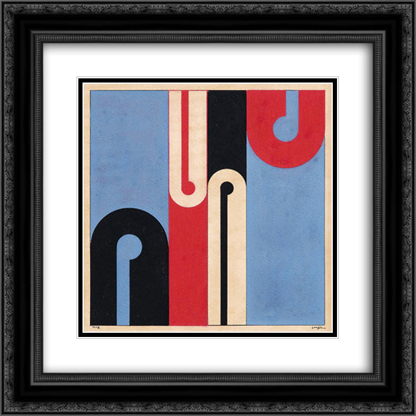 Goauche 20x20 Black Ornate Wood Framed Art Print Poster with Double Matting by Serpa, Ivan