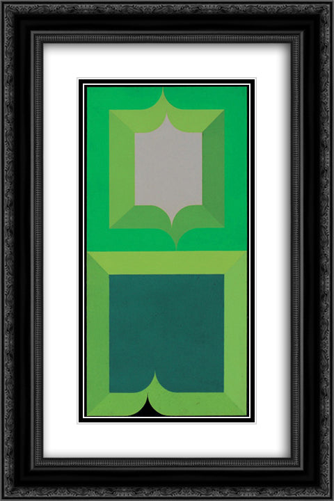 Serie Amazonica no 5 16x24 Black Ornate Wood Framed Art Print Poster with Double Matting by Serpa, Ivan