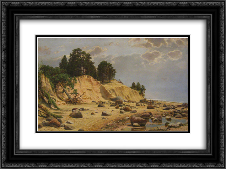 After a storm in Mary-Howe 24x18 Black Ornate Wood Framed Art Print Poster with Double Matting by Shishkin, Ivan