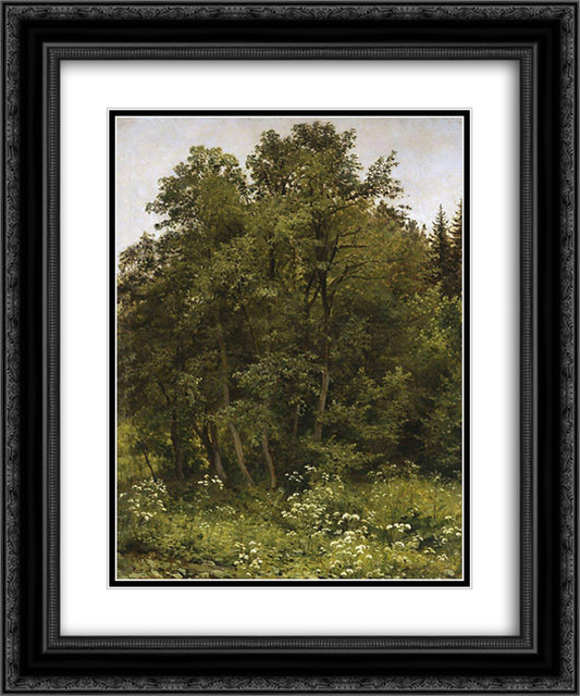 At the edge of the forest 20x24 Black Ornate Wood Framed Art Print Poster with Double Matting by Shishkin, Ivan