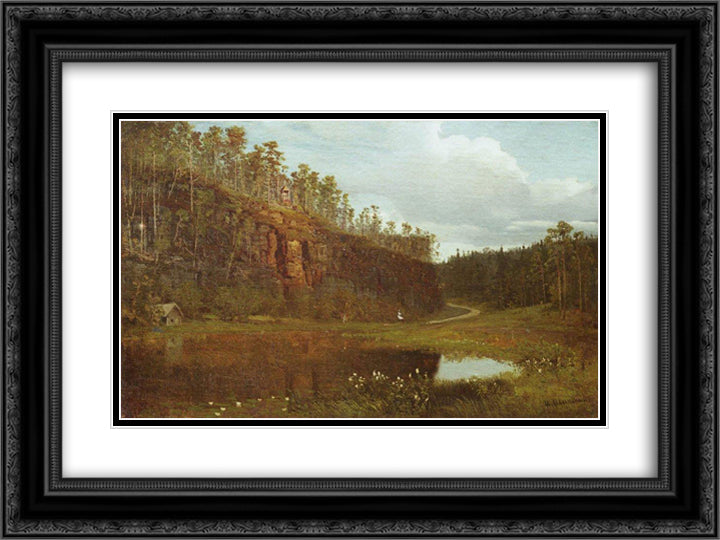 Before Sunset 24x18 Black Ornate Wood Framed Art Print Poster with Double Matting by Shishkin, Ivan