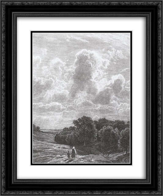 Clouds over the grove 20x24 Black Ornate Wood Framed Art Print Poster with Double Matting by Shishkin, Ivan