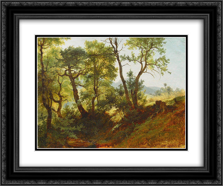 Edge of the Forest 24x20 Black Ornate Wood Framed Art Print Poster with Double Matting by Shishkin, Ivan