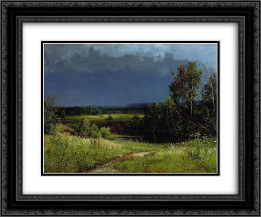 Gathering Storm 24x20 Black Ornate Wood Framed Art Print Poster with Double Matting by Shishkin, Ivan