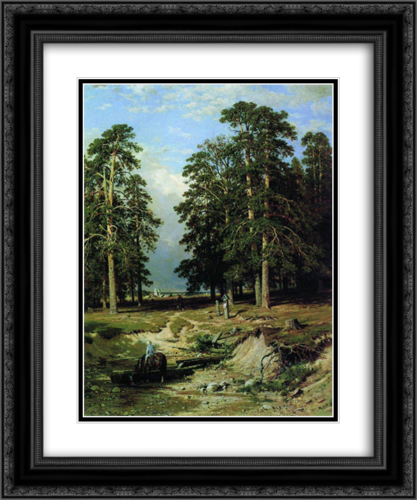 Holy Creek near Yelabuga 20x24 Black Ornate Wood Framed Art Print Poster with Double Matting by Shishkin, Ivan