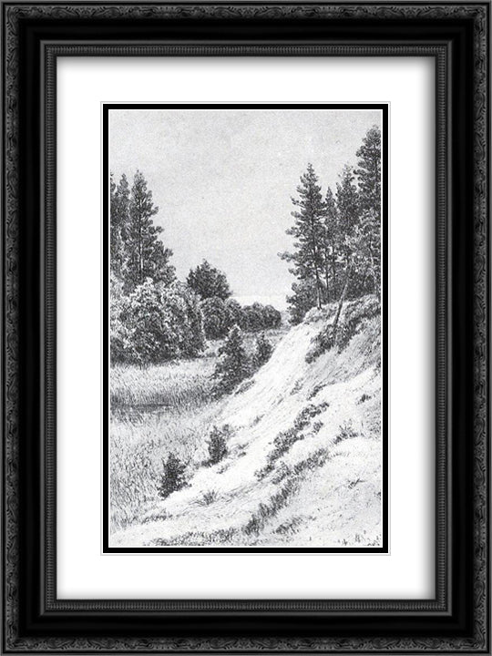 In Sestroretsk 18x24 Black Ornate Wood Framed Art Print Poster with Double Matting by Shishkin, Ivan