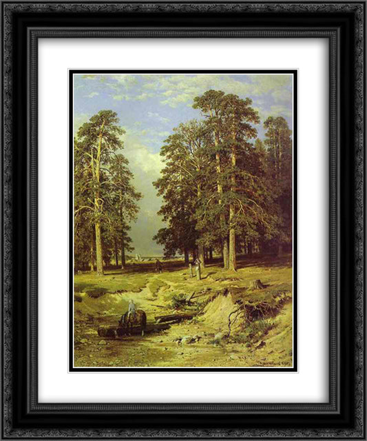 Near Yelabuga 20x24 Black Ornate Wood Framed Art Print Poster with Double Matting by Shishkin, Ivan