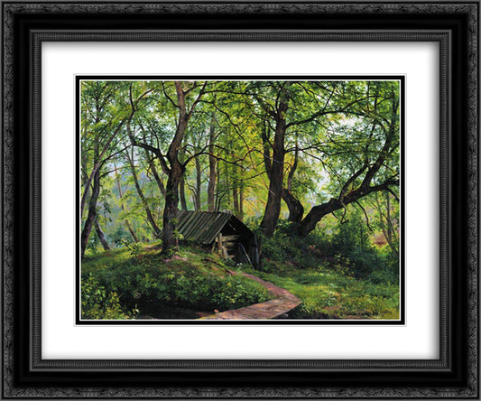 Old lime 24x20 Black Ornate Wood Framed Art Print Poster with Double Matting by Shishkin, Ivan