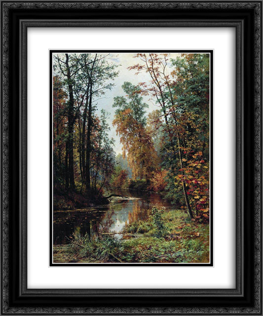 Park in Pavlovsk 20x24 Black Ornate Wood Framed Art Print Poster with Double Matting by Shishkin, Ivan