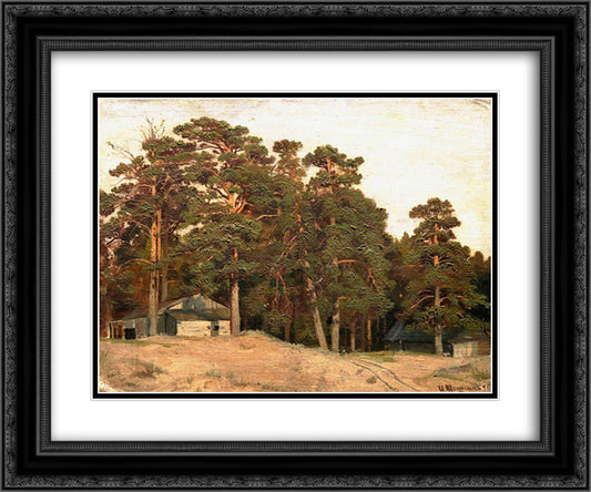 Sandy road 24x20 Black Ornate Wood Framed Art Print Poster with Double Matting by Shishkin, Ivan
