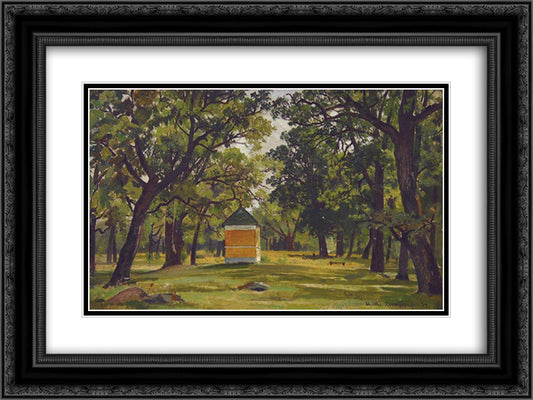 Sestroreck 24x18 Black Ornate Wood Framed Art Print Poster with Double Matting by Shishkin, Ivan