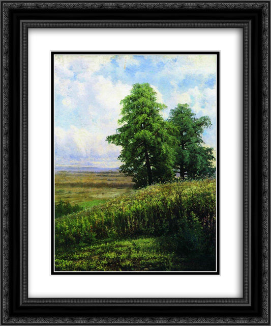 Slope 20x24 Black Ornate Wood Framed Art Print Poster with Double Matting by Shishkin, Ivan