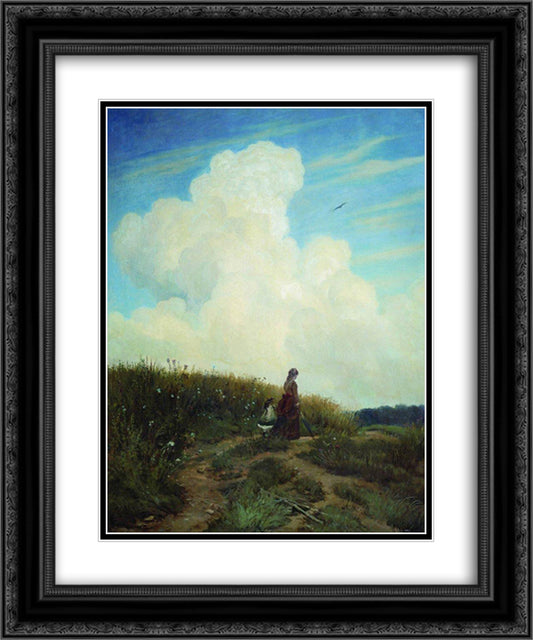 Summer 20x24 Black Ornate Wood Framed Art Print Poster with Double Matting by Shishkin, Ivan