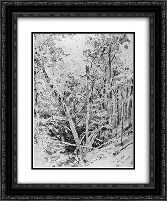 Suuch Khan. Crimea 20x24 Black Ornate Wood Framed Art Print Poster with Double Matting by Shishkin, Ivan