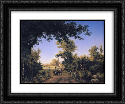 View in the Vicinity of St. Petersburg 24x20 Black Ornate Wood Framed Art Print Poster with Double Matting by Shishkin, Ivan