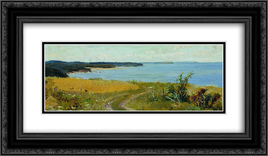 View of the beach 24x14 Black Ornate Wood Framed Art Print Poster with Double Matting by Shishkin, Ivan