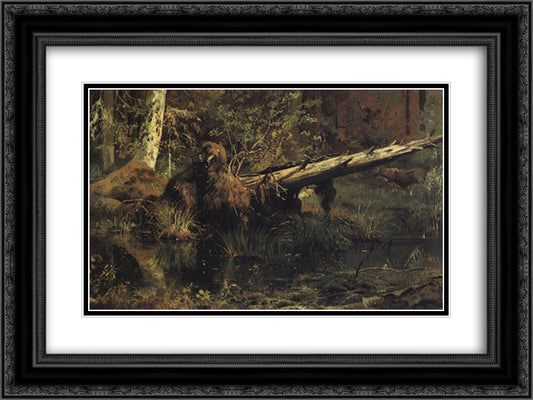 Wood (Shmetsk near Narva) 24x18 Black Ornate Wood Framed Art Print Poster with Double Matting by Shishkin, Ivan