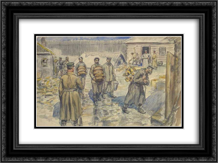 I. V. Dzhugashvili (Stalin) in custody 24x18 Black Ornate Wood Framed Art Print Poster with Double Matting by Vladimirov, Ivan