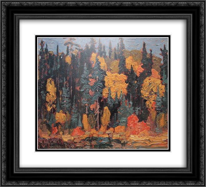 Algoma 22x20 Black Ornate Wood Framed Art Print Poster with Double Matting by MacDonald, J. E. H.