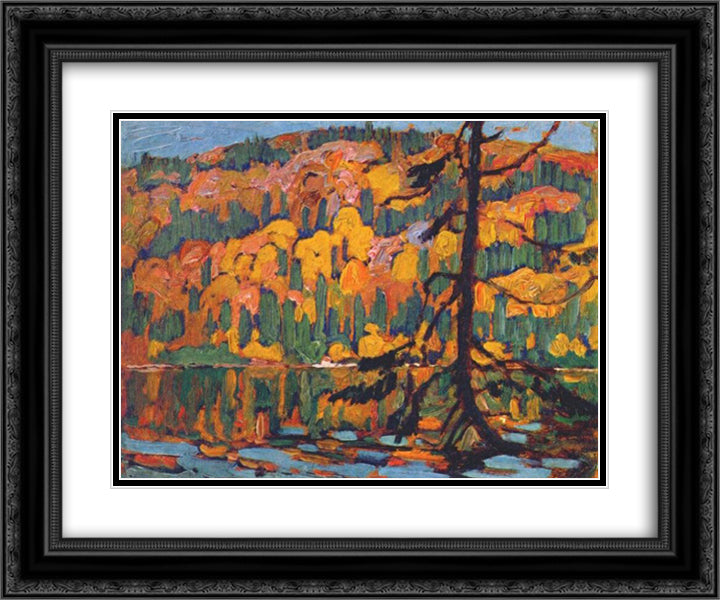 Autumn Algoma 24x20 Black Ornate Wood Framed Art Print Poster with Double Matting by MacDonald, J. E. H.