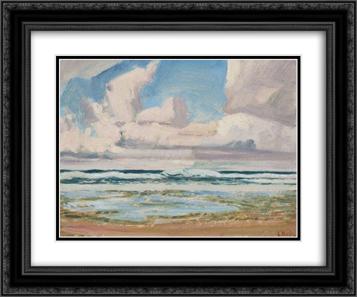 Barbados, B.W.I., Winter 24x20 Black Ornate Wood Framed Art Print Poster with Double Matting by MacDonald, J. E. H.