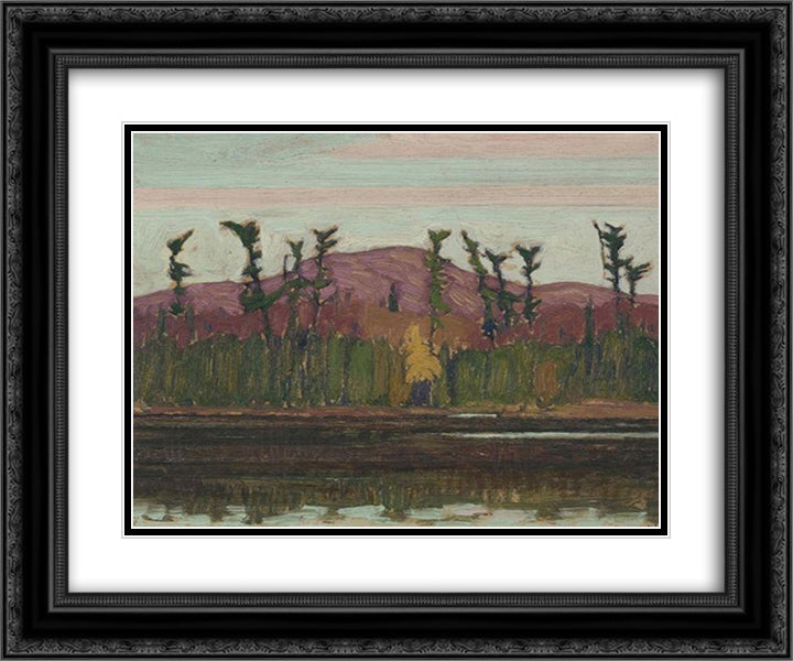 Layton's Lake, Algoma 24x20 Black Ornate Wood Framed Art Print Poster with Double Matting by MacDonald, J. E. H.