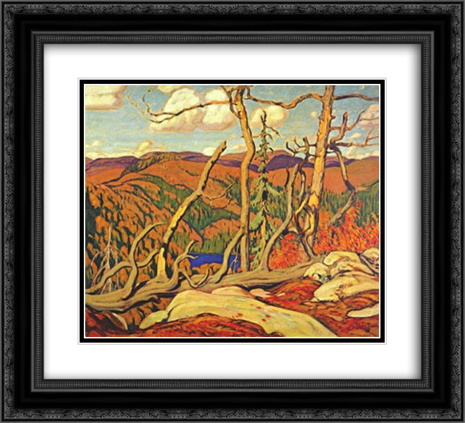 Northland Hilltop 22x20 Black Ornate Wood Framed Art Print Poster with Double Matting by MacDonald, J. E. H.
