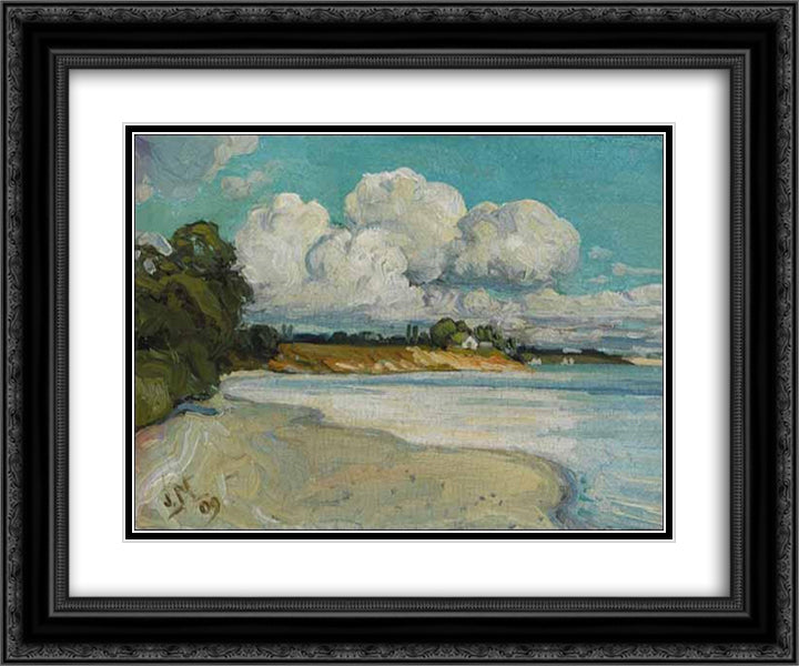 On the Lake Shore Near Bronte 24x20 Black Ornate Wood Framed Art Print Poster with Double Matting by MacDonald, J. E. H.