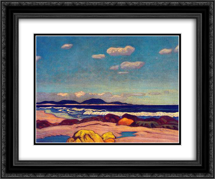 Seashore, Nova Scotia 24x20 Black Ornate Wood Framed Art Print Poster with Double Matting by MacDonald, J. E. H.