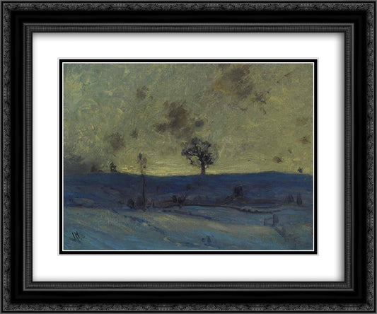 Snowfields, Evening 24x20 Black Ornate Wood Framed Art Print Poster with Double Matting by MacDonald, J. E. H.