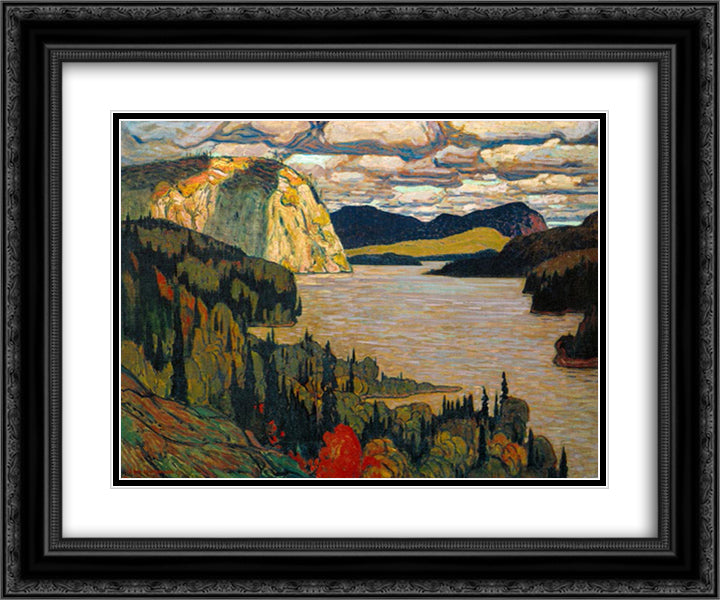 The Solemn Land 24x20 Black Ornate Wood Framed Art Print Poster with Double Matting by MacDonald, J. E. H.