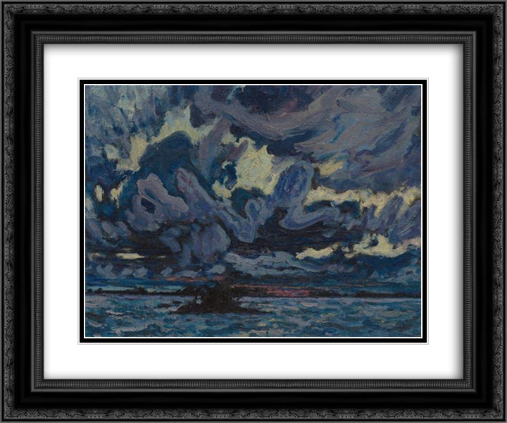 Wind Clouds 24x20 Black Ornate Wood Framed Art Print Poster with Double Matting by MacDonald, J. E. H.