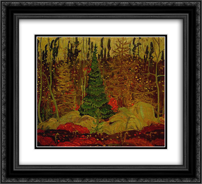 Young Canada 22x20 Black Ornate Wood Framed Art Print Poster with Double Matting by MacDonald, J. E. H.