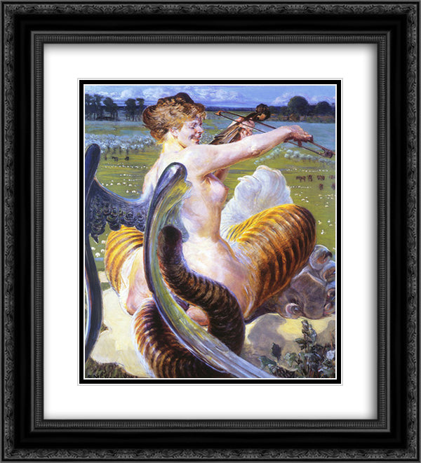 Allegro 20x22 Black Ornate Wood Framed Art Print Poster with Double Matting by Malczewski, Jacek