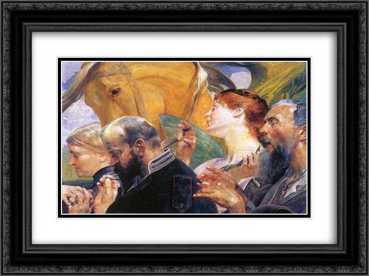 Art 24x18 Black Ornate Wood Framed Art Print Poster with Double Matting by Malczewski, Jacek