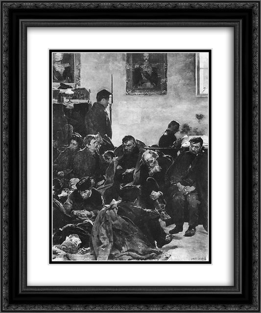 At the stage (Siberians) 20x24 Black Ornate Wood Framed Art Print Poster with Double Matting by Malczewski, Jacek