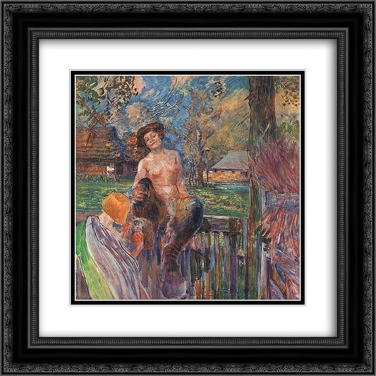 Chimera 20x20 Black Ornate Wood Framed Art Print Poster with Double Matting by Malczewski, Jacek