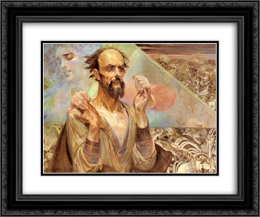 Destiny 24x20 Black Ornate Wood Framed Art Print Poster with Double Matting by Malczewski, Jacek