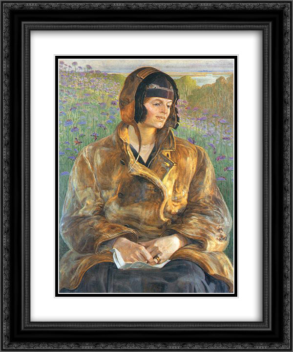 Ellenai 20x24 Black Ornate Wood Framed Art Print Poster with Double Matting by Malczewski, Jacek